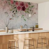  Foto tapeta - Summer bloom - plant motif with flowers and leaves in pink tones 200x140 | shoptok.hr