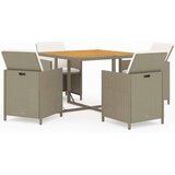  5-dijelni vrtni blagovaonski set od poliratana s jastucima bež 109 cm table length | shoptok.hr