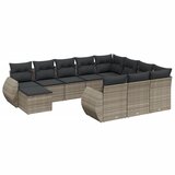  11-dijelni set vrtnih sofa od poliratana s jastucima sivi | shoptok.hr