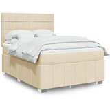  Krevet s oprugama i madracem krem 140x200 cm od tkanine | shoptok.hr