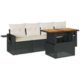 vidaXL 5-dijelna vrtna garnitura od poliratana s jastucima crna | shoptok.hr