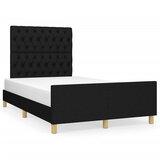  The Living Store Posteljni okvir z vzglavjem črn 120x190 cm tkanina - Posteljni Okvir Z Vzglavjem, (21450623) | Shoptok.si