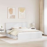  Konstrukcija postelje Bela 200 x 200 cm Masivno borovo les, (5000103892) | Shoptok.si