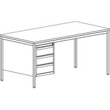 eurokraft basic pisalna miza za delovne mojstre, svetlo siva, predali 3 x 140 mm, šxg 1400 x 800 mm | Shoptok.si