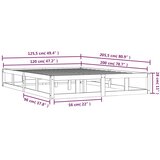  Okvir za krevet smeđa boja meda 120 x 200 cm od masivnog drva | shoptok.hr