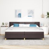  Postelja z vzmetnico z vzmetnico Temno rjava 200 x 200 cm les, (5000127774) | Shoptok.si