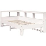  Krevet s regalom za knjige bez madraca bijeli 75x190cm borovina | shoptok.hr