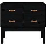  Konzolni ormarić crni 90 x 40 x 78 cm od masivne borovine | shoptok.hr