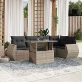 Maison Chic Seti vrtnega pohištva - Vrtna garnitura - Vrtni pohištvo set 7-delna z blazinami siv poli ratan, (21803121) | Shoptok.si