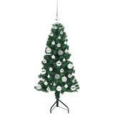 vidaXL Kotično umetno božično drevo Zelena 120 cm PVC in kovina | Shoptok.si