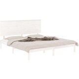 Okvir za krevet od masivnog drva bijeli 150 x 200 cm 5FT King | shoptok.hr
