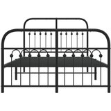  Metalni okvir kreveta uzglavlje i podnožje crni 120x200 cm | shoptok.hr