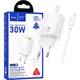 hoco. Hišni polnilec s kablom Type C - Lightning, PD30W, QC3.0 - N63 Gentle Type C-Lightning | Shoptok.si