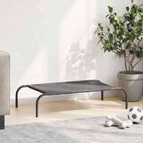 vidaXL dvignjena pasja postelja siva 90x50x20 cm tekstilen in jeklo | Shoptok.si