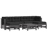 Maison Chic Seti vrtnega pohištva - Vrtna garnitura - Vrtni pohištvo set 7-delna z blazinami siva trdna borovina, (21801869) | Shoptok.si