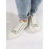 Shelvt Light green women's platform sneakers | shoptok.hr