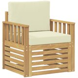 vidaXL 2 Komad Set vanjskih sofa Poliester Bijela i Krem - Bijela i krem Okomite letvice | shoptok.hr