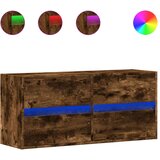 vidaXL Stenska TV omarica z LED lučkami dimljeni hrast 100x31x45 cm | Shoptok.si