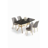 Hanah home trpezarijski set, 5 dijelova, siva Slike