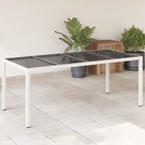 vidaXL Vrtni stol sa staklenom pločom bijeli 190x90x75 cm poliratan Cijene