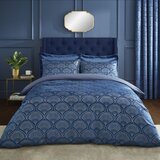 Catherine Lansfield Modra podaljšana posteljnina za zakonsko posteljo 230x220 cm Art Deco Pearl – | Shoptok.si