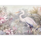  Foto tapeta - Heron wading in a pond - illustration in bright colours 500x350 Premium | shoptok.hr