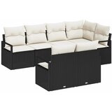 vidaXL Kavčna garnitura 7 pcs Črna poli ratan, (5000154352) | Shoptok.si