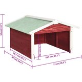vidaXL garaža za robotsku kosilicu 72x87x50 cm crveno-bijela jelovina | shoptok.hr