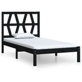  Okvir za krevet od borovine crni 75 x 190 cm 2FT6 jednokrevetni | shoptok.hr