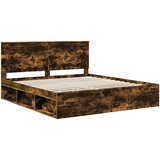  Konstrukcija postelje z vzglavjem Dimljeni oreh 180 x 200 cm, (5000104119) | Shoptok.si