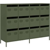 vidaXL Komoda olivno zelena 135x39x103,5 cm hladno valjano jeklo | Shoptok.si
