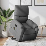 Maison Chic Električni masažni naslanjač - Relax naslanjač s funkcijo vstajanja temno siv, (22062344) | Shoptok.si