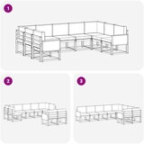  Set vanjskih sofa 9 kom. Prirodna i antracit Smeđa 304 x 187,5 x 73 cm | shoptok.hr