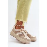 Boto Women's platform sneakers in beige eco leather Moun | Shoptok.si