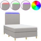  Box spring postelja z vzmetnico LED sv. siva 120x200 cm blago, (20789467) | Shoptok.si