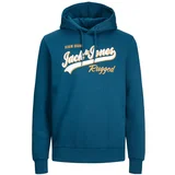 Jack & Jones Majica marine / oranžna / bela