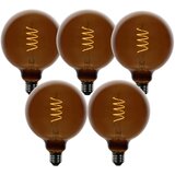 LUEDD Komplet 5 E27 zatemnitvenih LED žarnic G125 rjave barve 4W 120 lm 1800K | Shoptok.si