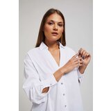 Marisse Shirt With Silver Decorative Buttons And White Collar | Shoptok.si