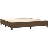 vidaXL box spring postelja z vzmetnico temno rjav 200x200 cm blago, (20898706) | Shoptok.si