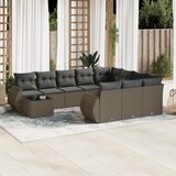 11-dijelni set vrtnih sofa poliratan s jastucima svijetlosivi | shoptok.hr