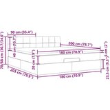 vidaXL Otomanski posteljni okvir z vzmetnico moder 180x200cm žamet | Shoptok.si