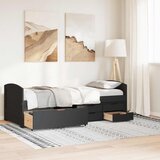  Dnevni krevet s 5 ladica bez madraca "IRUN" crni 90x200 cm | shoptok.hr