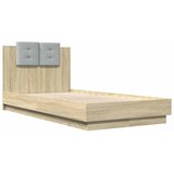  Okvir za krevet s uzglavljem i LED svjetlima boja hrasta sonome Smeđa 75 x 190 cm | shoptok.hr