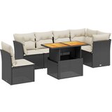 Maison Chic Seti vrtnega pohištva - Vrtna garnitura - Vrtni pohištvo set 7-delna z blazinami črn poli ratan, (21802231) | Shoptok.si