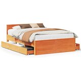 vidaXL Posteljni okvir brez vzmetnice z vzglavjem 150x200 cm borovina, (21321913) | Shoptok.si