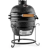 PRINCESIZE, ČRNA, KERAMIČNI KAMADO GRIL, 11", DIMLJENJE, BARBECUE, POČASNO PEČENJE