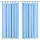 MIKRO Satenske Zavjese 2 kom s Tregerima 140x175 cm Tirkizne | shoptok.hr