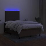  s oprugama i madracem LED tamnosmeđi 120x190 cm tkanina | shoptok.hr
