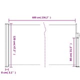  Uvlačiva bočna tenda 120 x 600 cm bež | shoptok.hr