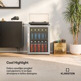 Klarstein Hladnjak za pića Beersafe s vratima od zrcalnog stakla | 64 x 48 cm | Unutarnje LED osvjetljenje | Srebrno-crna | shoptok.hr